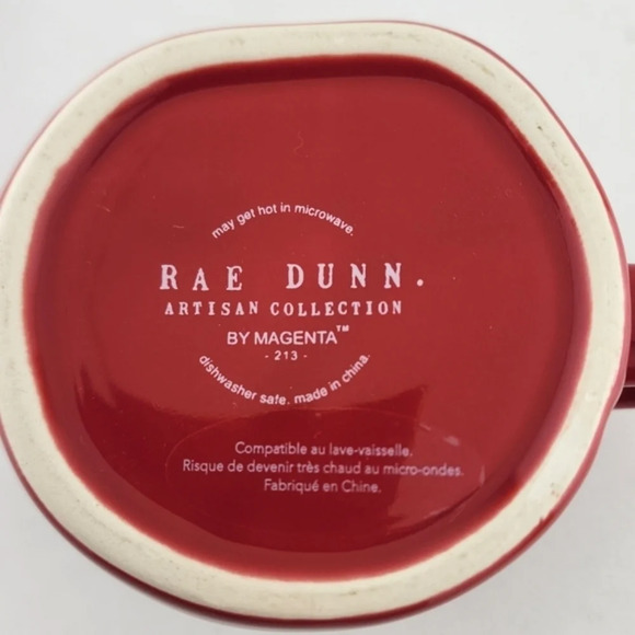 ⭐️2/ $60⭐️ Rae Dunn Artisan Coffee Mug & Topper Red Large Letters I ❤️ TEACHING - Picture 6 of 11